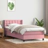 Sommier à lattes de lit avec matelas rose 90x220 cm velours 