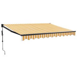Auvent rétractable automatique jaune et blanc 3x2,5 m 