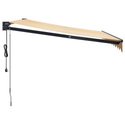 Auvent rétractable automatique jaune et blanc 3x2,5 m 