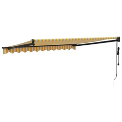 Auvent rétractable automatique jaune et blanc 3x2,5 m 