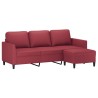 Canapé à 3 places repose-pieds Rouge bordeaux 180 cm Similicuir 