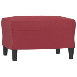 Canapé à 3 places repose-pieds Rouge bordeaux 180 cm Similicuir 