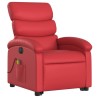 Fauteuil inclinable de massage électrique rouge similicuir 