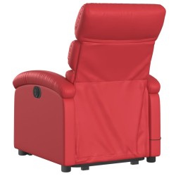 Fauteuil inclinable de massage électrique rouge similicuir 