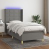 Sommier à lattes de lit matelas LED Gris foncé 80x200cm Tissu 