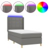 Sommier à lattes de lit matelas LED Gris foncé 80x200cm Tissu 