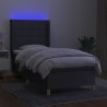 Sommier à lattes de lit matelas LED Gris foncé 80x200cm Tissu 