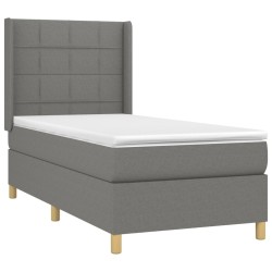 Sommier à lattes de lit matelas LED Gris foncé 80x200cm Tissu 