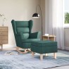 Chaise à bascule avec repose-pied Vert foncé Tissu 