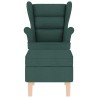 Chaise à bascule avec repose-pied Vert foncé Tissu 