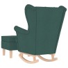 Chaise à bascule avec repose-pied Vert foncé Tissu 