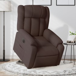 Fauteuil inclinable électrique marron foncé tissu 