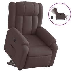 Fauteuil inclinable électrique marron foncé tissu 