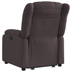 Fauteuil inclinable électrique marron foncé tissu 
