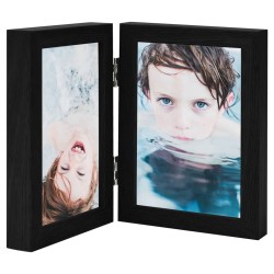 Cadre photo dépliable en deux Noir 2x(13x18 cm) 