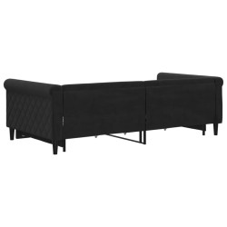 Lit de jour avec gigogne et tiroirs sans matelas noir 100x200cm 