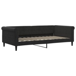 Lit de jour avec gigogne et tiroirs sans matelas noir 100x200cm 