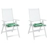 Coussins de chaise lot de 2 motif de feuilles 40x40x3 cm tissu 