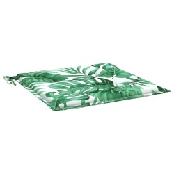 Coussins de chaise lot de 2 motif de feuilles 40x40x3 cm tissu 