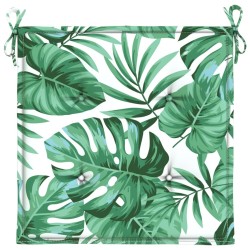 Coussins de chaise lot de 2 motif de feuilles 40x40x3 cm tissu 