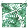 Coussins de chaise lot de 2 motif de feuilles 40x40x3 cm tissu 
