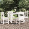 Ensemble à manger de jardin 5 pcs blanc bois massif de pin 