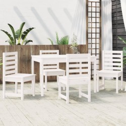 Ensemble à manger de jardin 5 pcs blanc bois massif de pin 