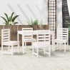Ensemble à manger de jardin 5 pcs blanc bois massif de pin 