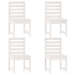 Ensemble à manger de jardin 5 pcs blanc bois massif de pin 