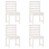 Ensemble à manger de jardin 5 pcs blanc bois massif de pin 