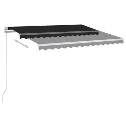 Auvent rétractable automatique et poteaux 3x2,5 m Anthracite 