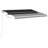 Auvent rétractable automatique et poteaux 3x2,5 m Anthracite 