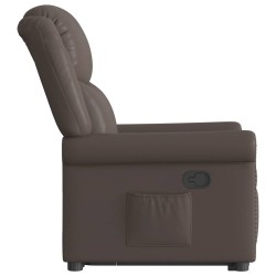 Fauteuil inclinable marron brillant similicuir 