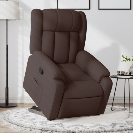 Fauteuil inclinable marron foncé tissu 