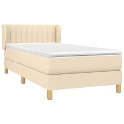 Sommier à lattes de lit avec matelas Crème 100x200 cm Tissu 