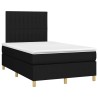 Sommier à lattes de lit avec matelas noir 120x190 cm tissu 