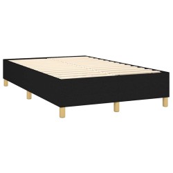 Sommier à lattes de lit avec matelas noir 120x190 cm tissu 