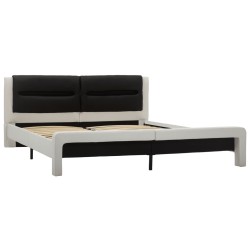 Cadre de lit avec LED Blanc et noir Similicuir 180x200 cm  