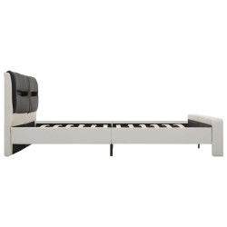 Cadre de lit avec LED Blanc et noir Similicuir 180x200 cm  