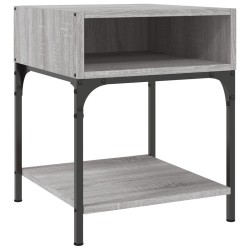 Table de chevet sonoma gris 40x41x50 cm bois d'ingénierie 