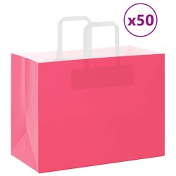 Sacs en papier 50 pcs avec poignées rose 32x17x25 cm 