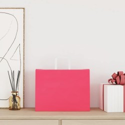 Sacs en papier 50 pcs avec poignées rose 32x17x25 cm 