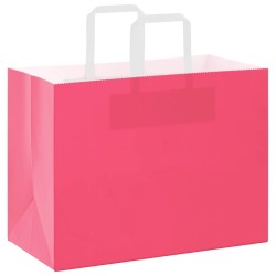 Sacs en papier 50 pcs avec poignées rose 32x17x25 cm 