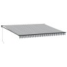 Auvent rétractable anthracite et blanc 4,5x3 m tissu/aluminium 