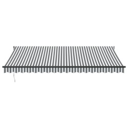 Auvent rétractable anthracite et blanc 4,5x3 m tissu/aluminium 