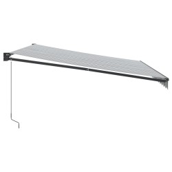 Auvent rétractable anthracite et blanc 4,5x3 m tissu/aluminium 
