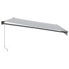 Auvent rétractable anthracite et blanc 4,5x3 m tissu/aluminium 