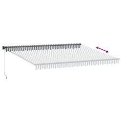 Auvent rétractable anthracite et blanc 4,5x3 m tissu/aluminium 