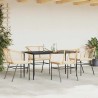 Ensemble à manger jardin coussins 5pcs marron poly rotin verre 