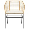 Ensemble à manger jardin coussins 5pcs marron poly rotin verre 